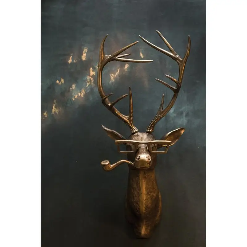 

Animal Head Home Decor Animal Head Wall Decor Faux Deer Head Non-fade Resin Vintage Wall Art Sculptures Home Decorations