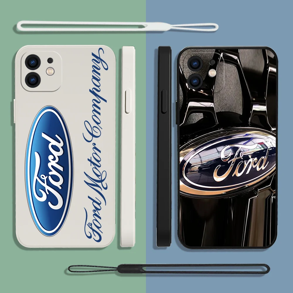 

F-Ford-Logo-Car Phone Case For Samsung Galaxy S23 S22 S21 S20 Ultra Plus FE S10 Note 20 Plus With Lanyard Cover