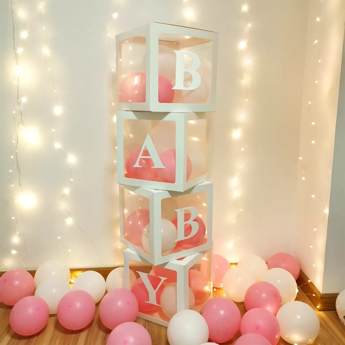 

Baby Shower Boy Girl Balloon Box First 1 1st Birthday Party Decorations Kids Babyshower Birthday Box Wedding Decor