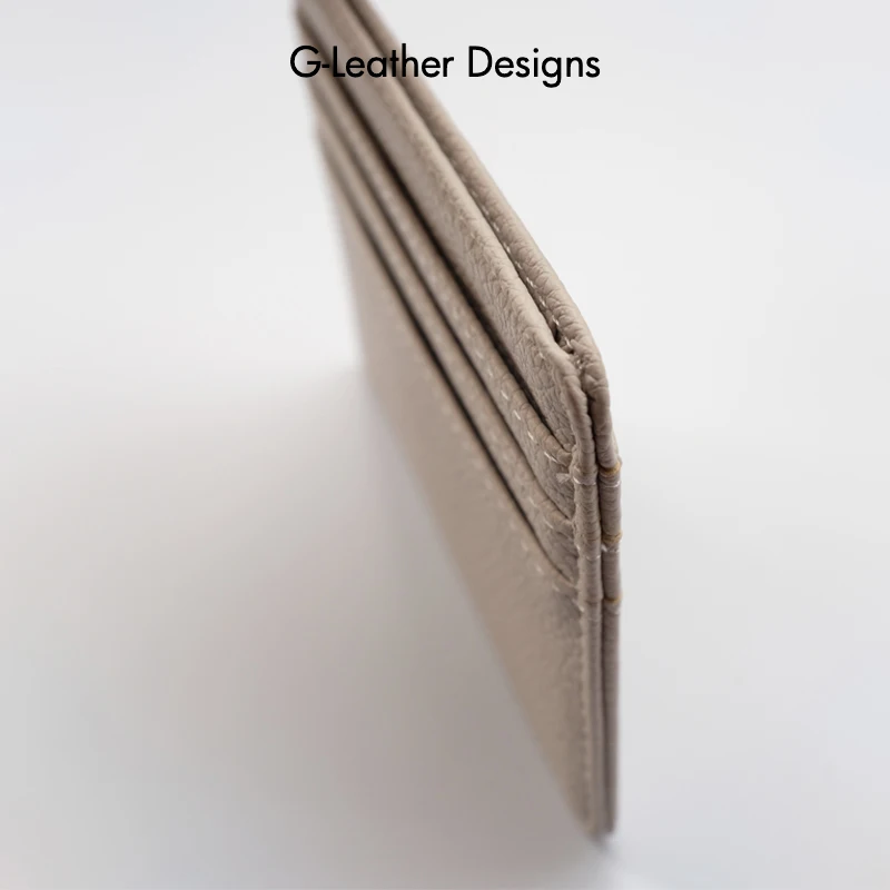 Vegan Leather Slim Card Holder Soft PU Leather Credit Card Cases Covers With 6 Card Slots And 1 Change Slot Custom Initials Name