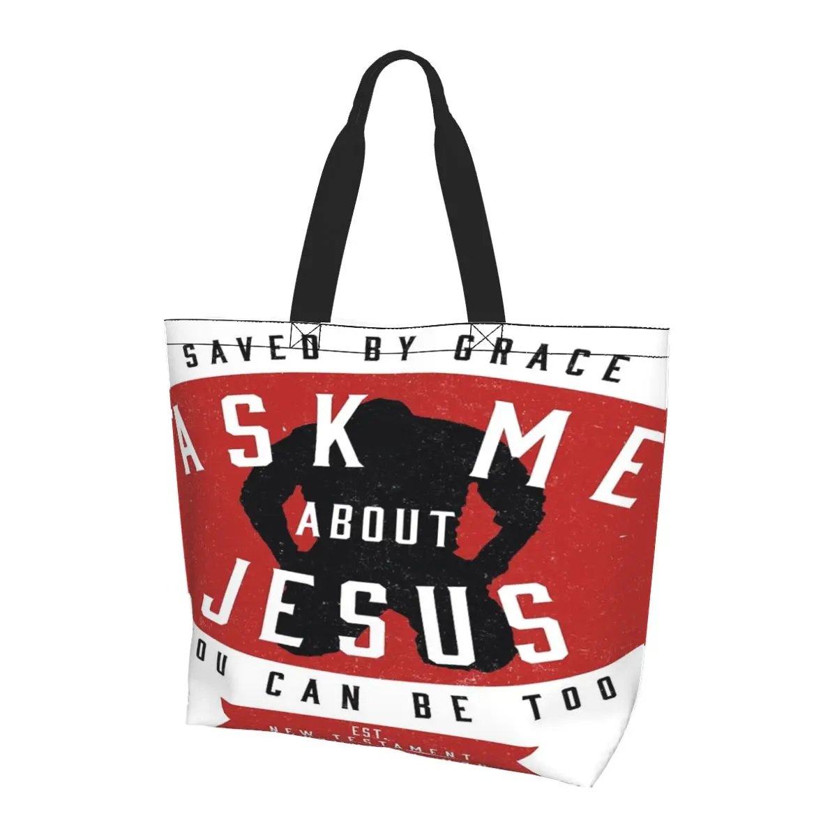 

Ask Me About Jesus Shoulder Bag, Tote Bag Trendy Practical Out Birthday Gift Multi-Style Pattern