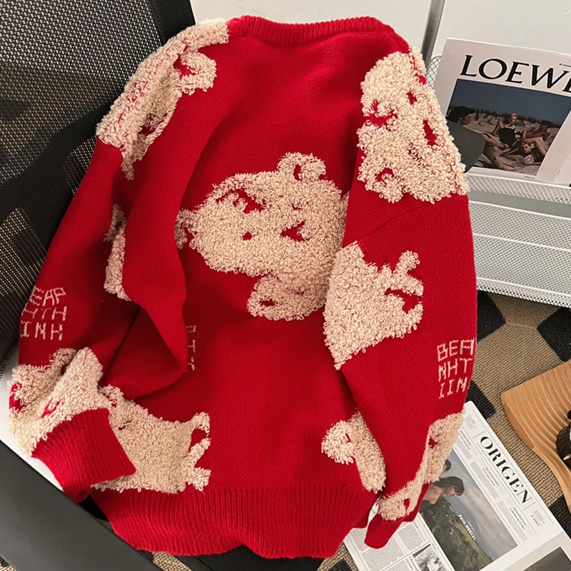 

Korean Cartoon Tiger Pullover Sweater Causal Long Sleeve O-neck Pull Femme 2022 Autumn Winter New