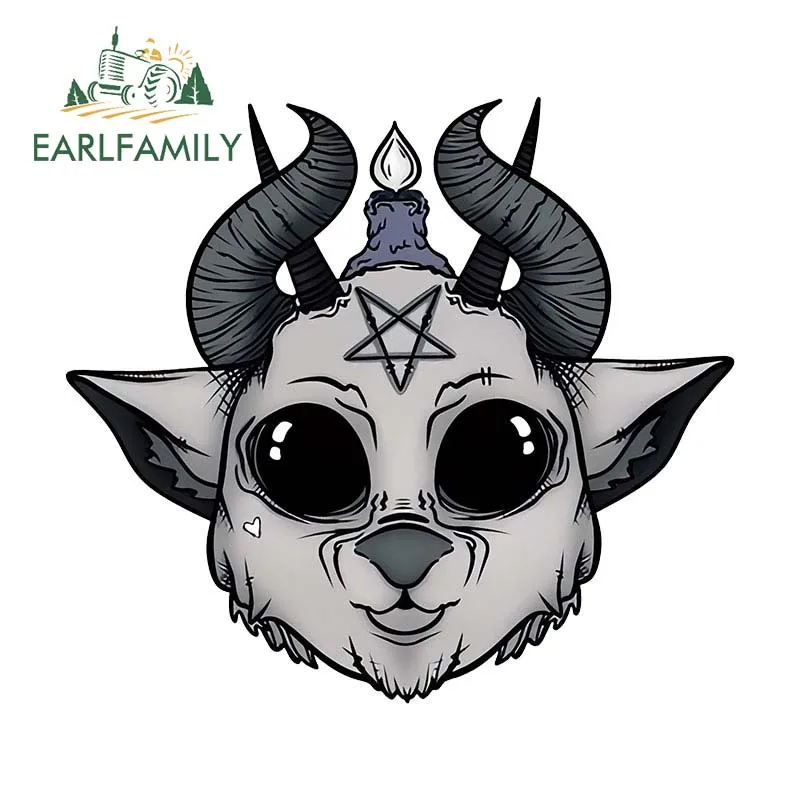 

EARLFAMILY 13 см для овец, дьявола, сатаны, автомобильные наклейки, солнцезащитные индивидуальные наклейки, устойчивые к царапинам, лобовое стекло, фургон, автомобильная этикетка