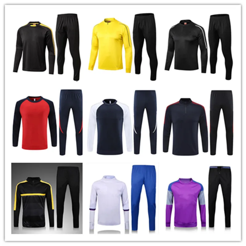 

21 22 Mens and kids soccer jersey tracksuit jacket 2122 Young boys long sleeve goalkeeper chandal futbol survetement foot set