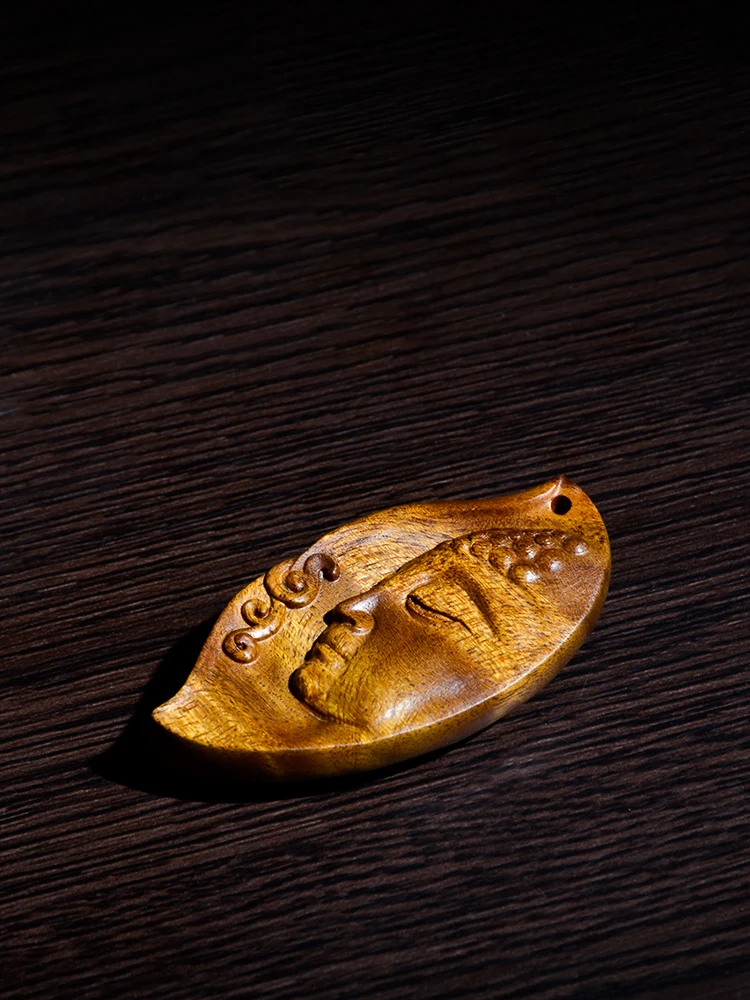 Золотой шелк Nanxun, черное дерево Шакьямуни подвеска с одним листьем, яркое солнце, татагата, покровитель, ювелирные изделия