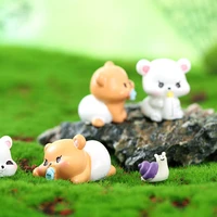 fairy garden accessories 4pcsset cute bear animal figurine crafts decor for diy micro landscape doll house kit gift