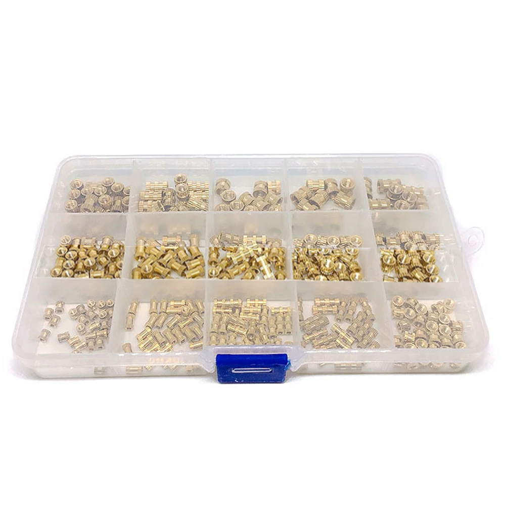 

330pcs M2 M3 M4 M5 Metric Female Brass Ring Thread Insert Molded Copper Nut Heat Injection Molding Embedment Copper Nut
