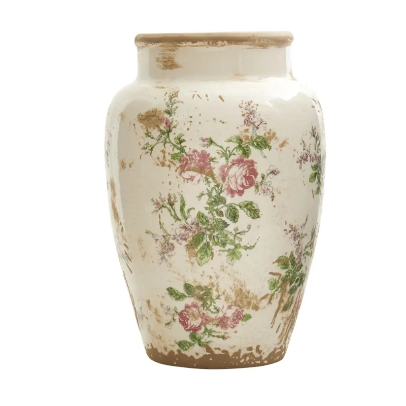 

12.5in. Tuscan Ceramic Floral Print Vase
