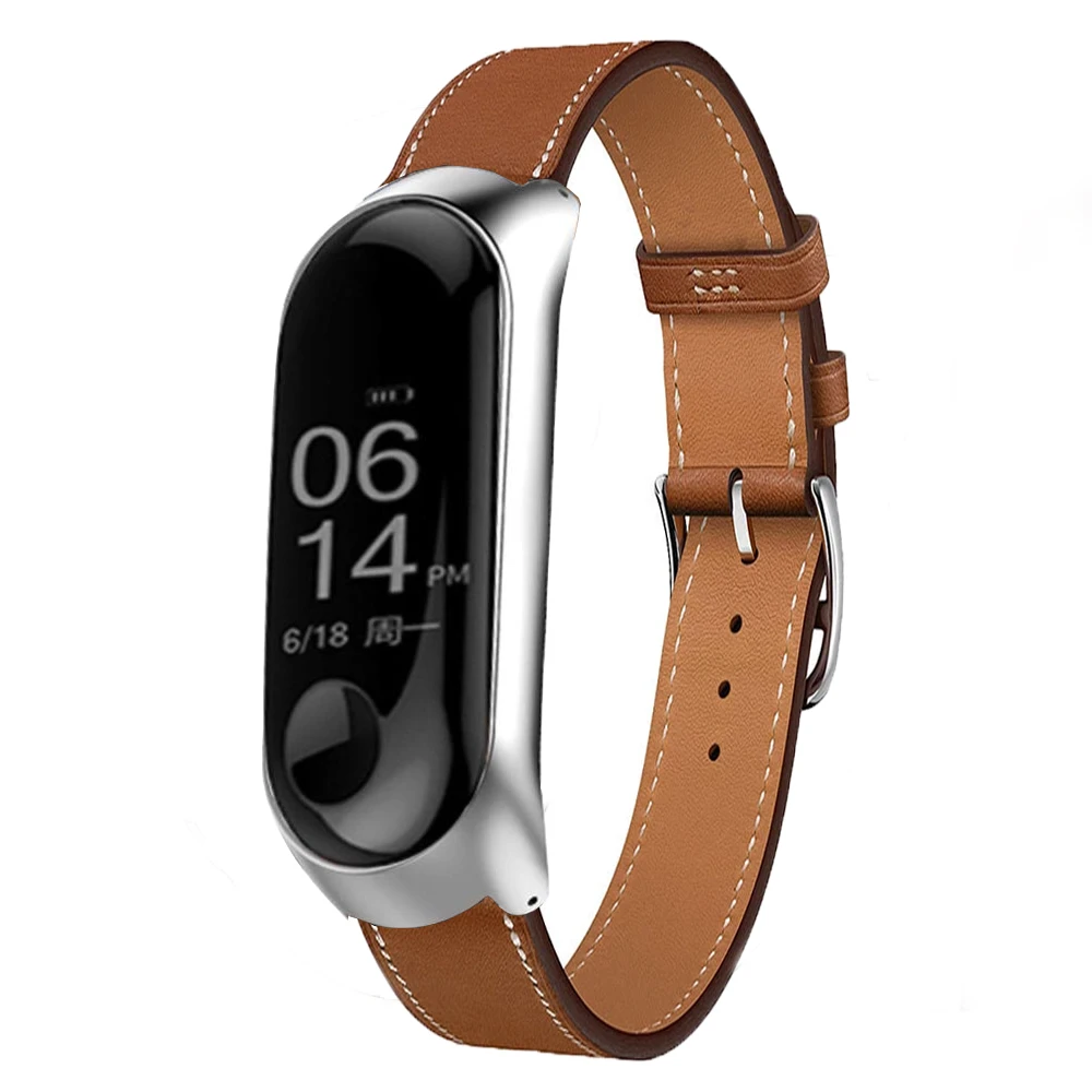 Кожаный ремешок для Xiaomi Mi Band 4 5 6, спортивный браслет для xiaomi mi band 5 Mi Band 6 (art.: 3920ba01647ab) - 3920ba01647ab