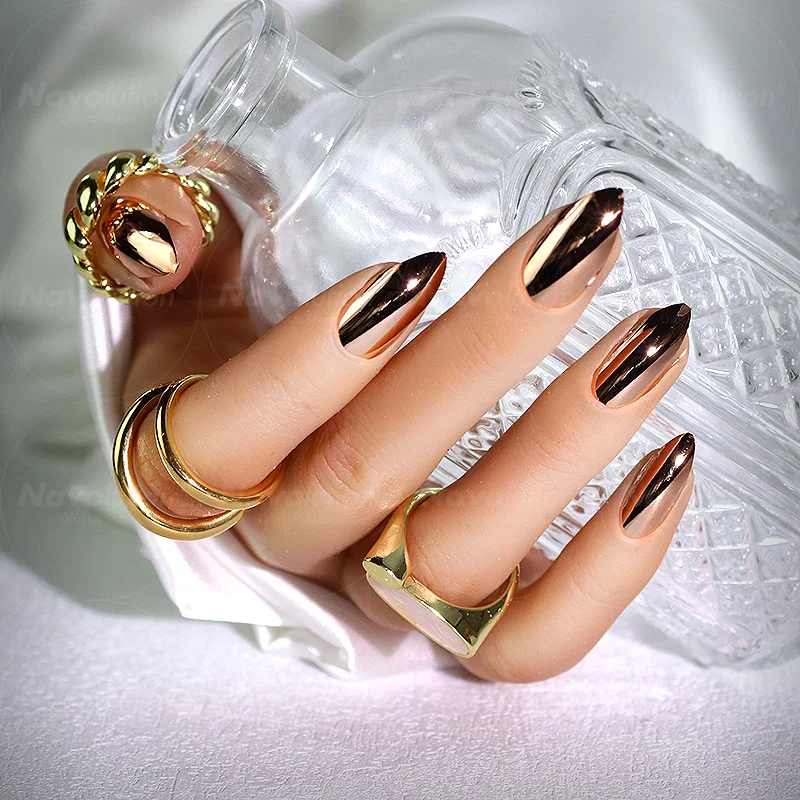 

Navolution 24Pcs/Set DIY Manicure Wearable Fake Nails press on Detachable Finished Fingernails Ballet Square Head Almond Short