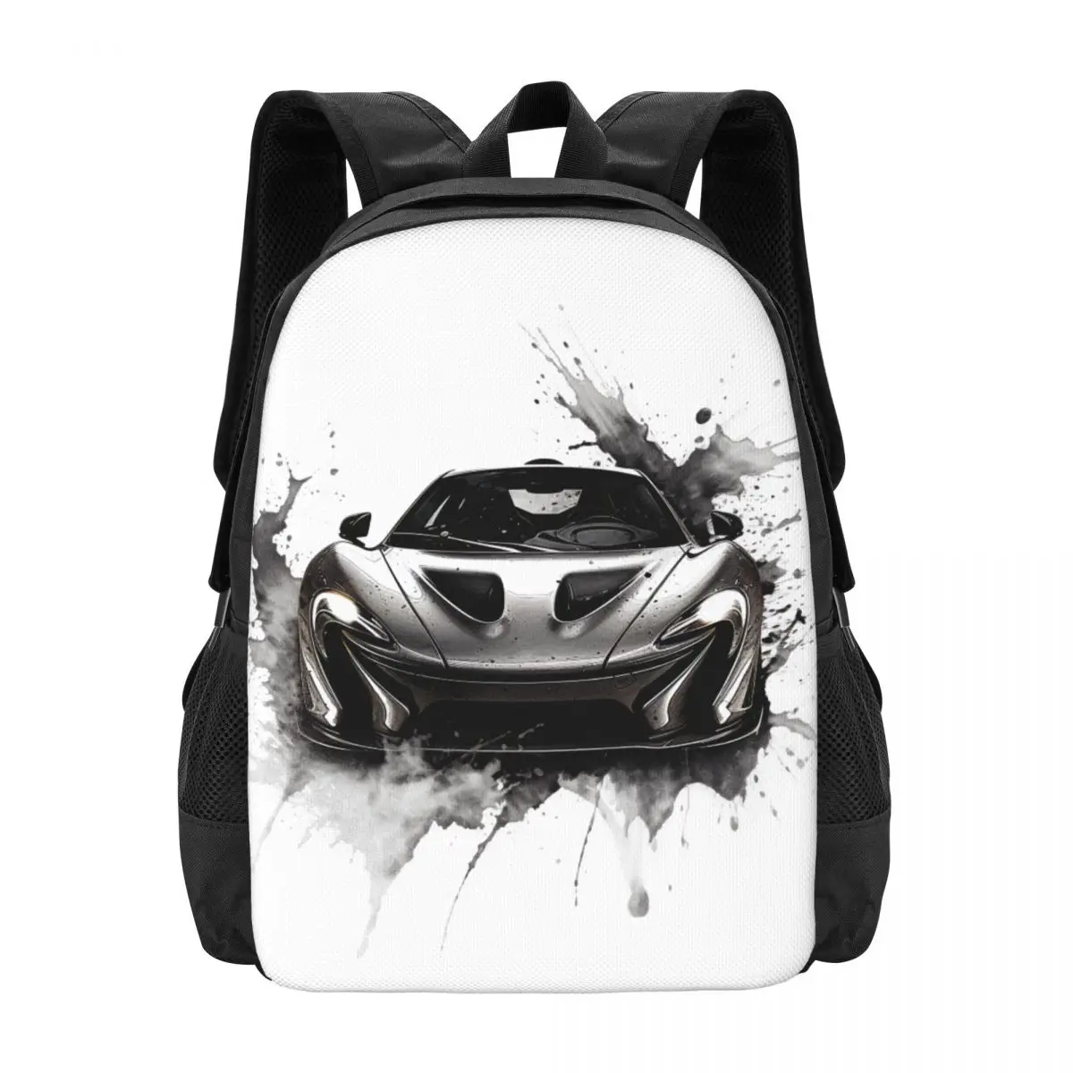 

Powerful Sports Car Backpack Ink Drawing Hyper Artistic Boy Girl Polyester Travel Backpacks Breathable School Bags Rucksack