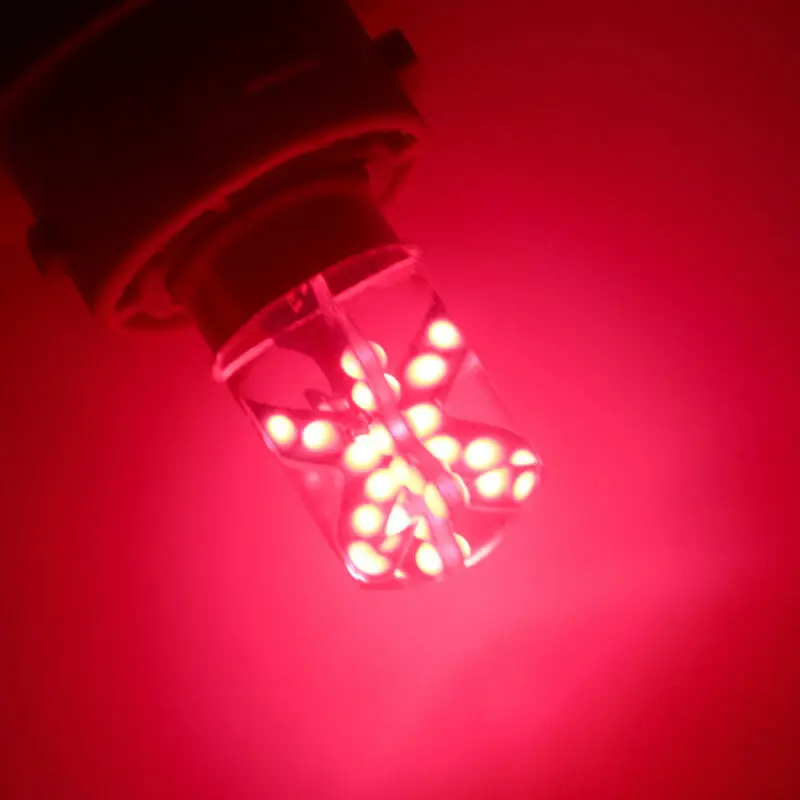 

160LM LED Bulb Brake Lamp Red Strobe Tail 1157 2 modes 2Pcs Auto BAY15D COB