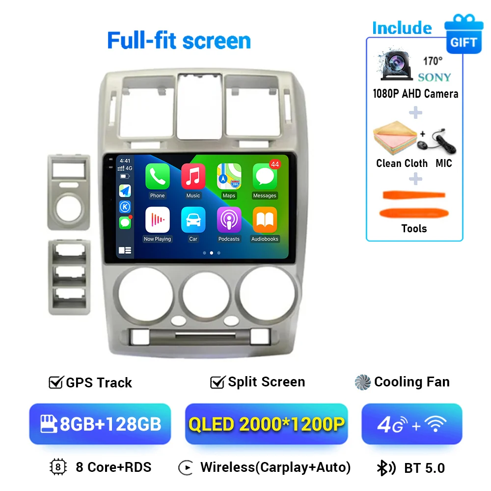 

Автомагнитола для Hyundai Getz 2002 - 2011 LHD Android 14, автомобильная стереосистема, мультимедиа, GPS-навигация, Carplay, автомобильное QLED 2000*1200, головное устройство