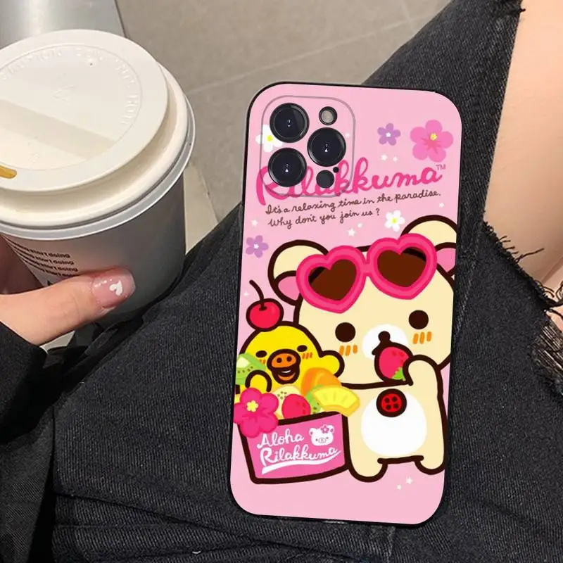 Милый чехол для телефона Rilakkuma iPhone 14 11 12 13 Mini Pro XS Max 6 7 8 Plus X XR SE 2020 |