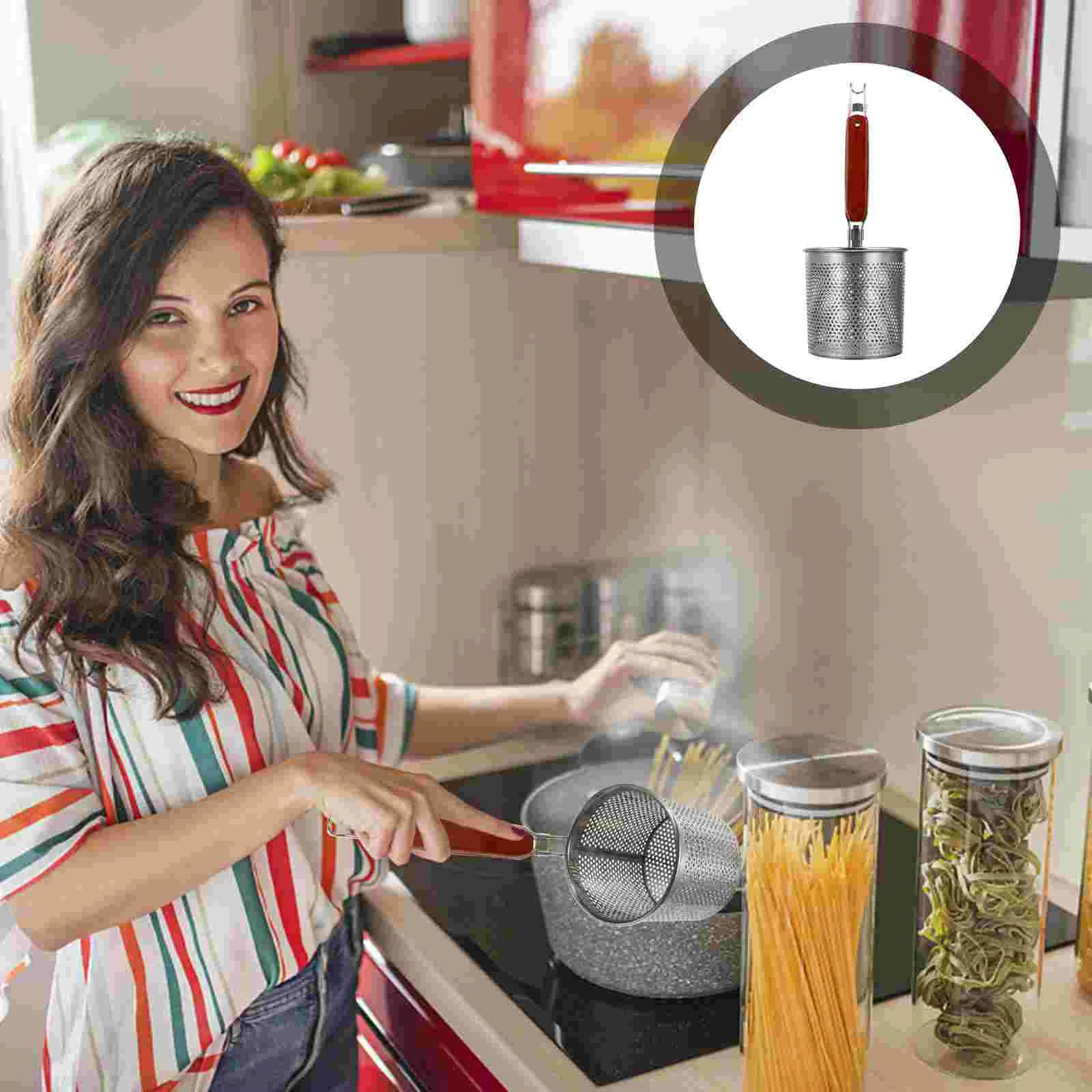 

1Pc Kitchen Cooking Frying Strainer Skimmer Stainless Steel Cooking Tool (Silver)