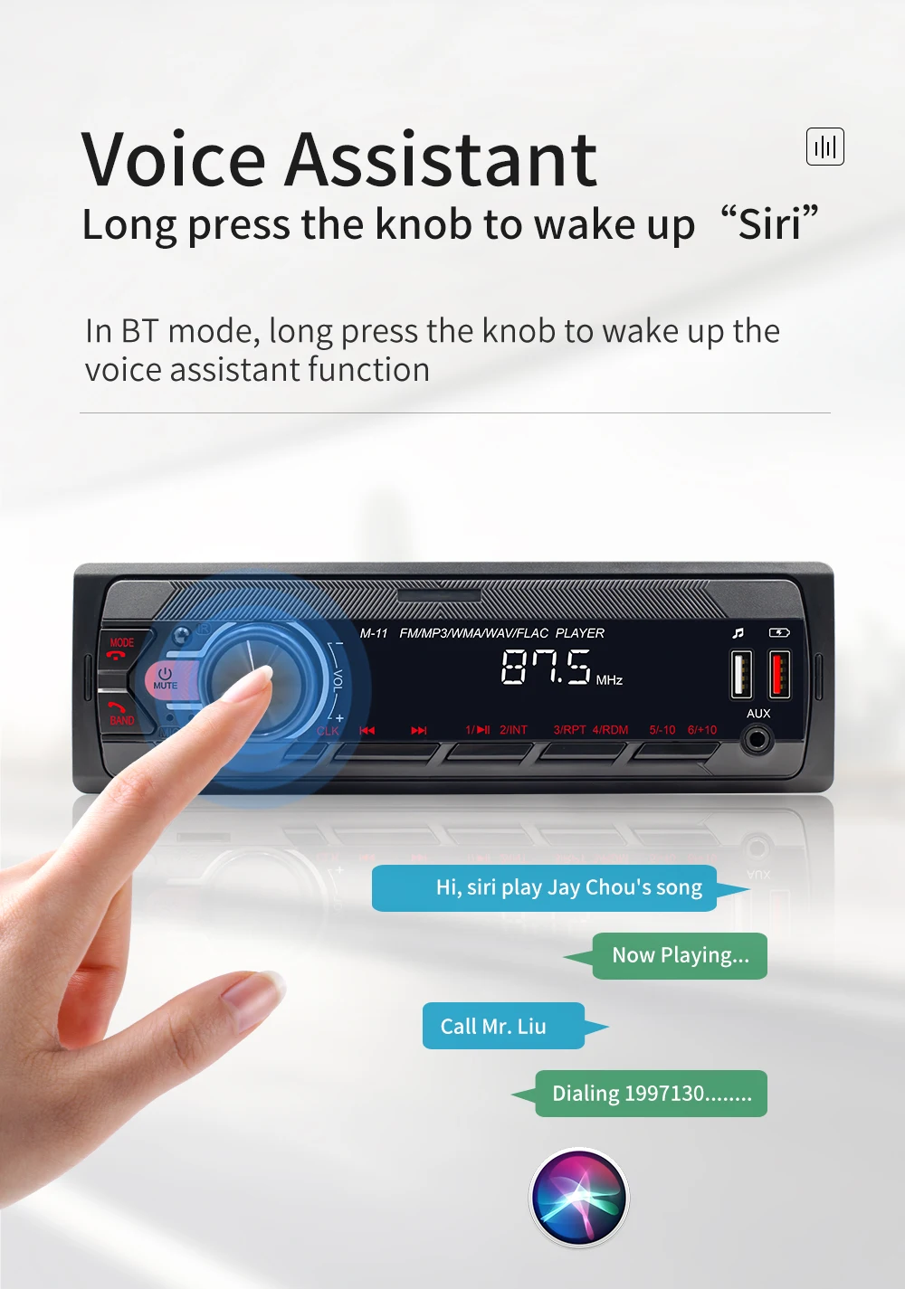 Автомобильный MP3-плеер с Bluetooth 12 В FM-радио стереоприемник в Dash MMC WMA аудио 1 Din