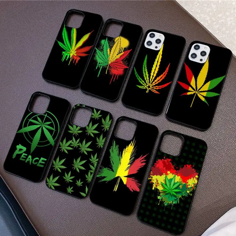 

maple Left Weed Phone Case for iPhone 11 12 13 Mini Pro Max 8 7 6 6S Plus X 5 SE 2020 XR XS Back Cover