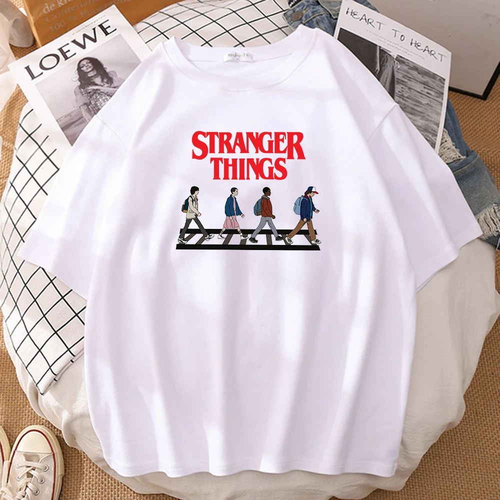 

Мужская футболка с принтом в виде незнакомого аббатства дороги тротуара, уличная футболка с круглым вырезом, удобная футболка, мужские футб...