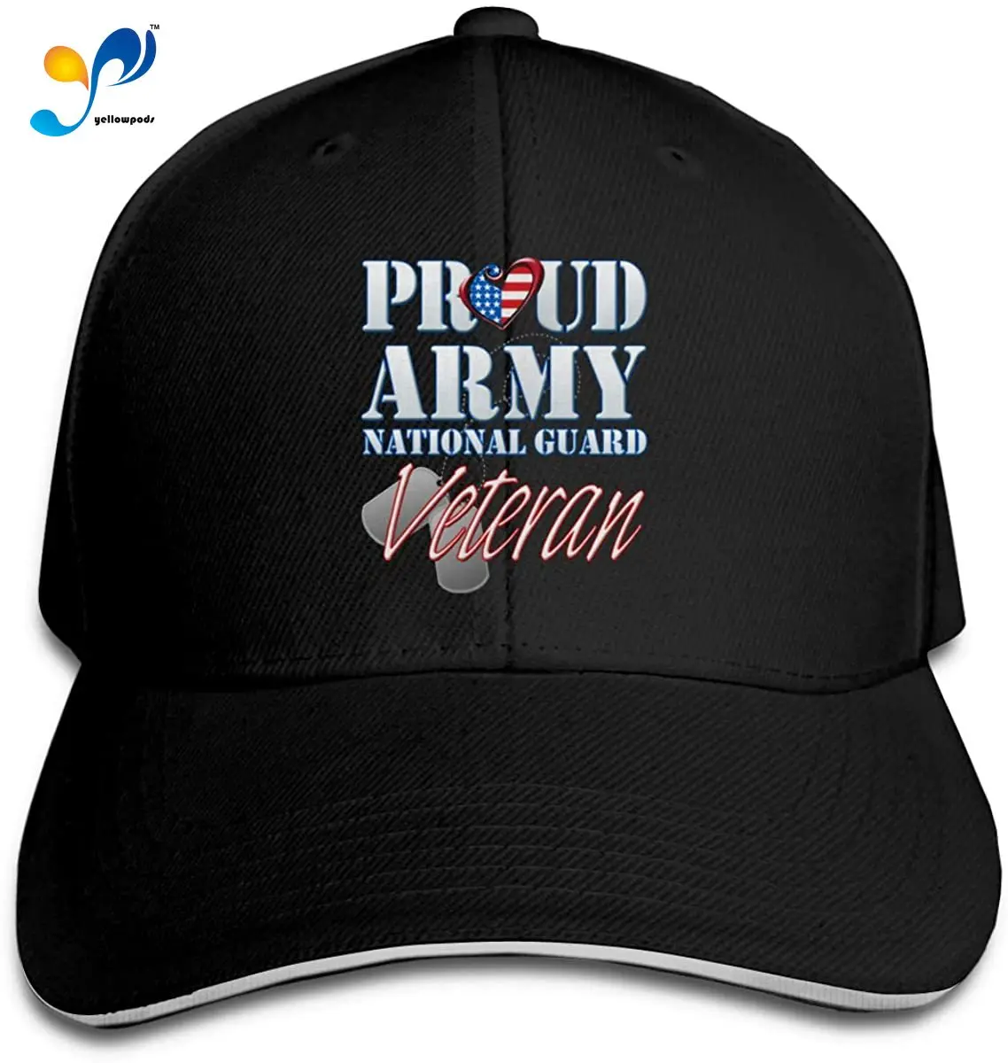 

Proud Army National Guard Veteran USA Military Breathable Leisure All-Match Casquette Sandwich Cap