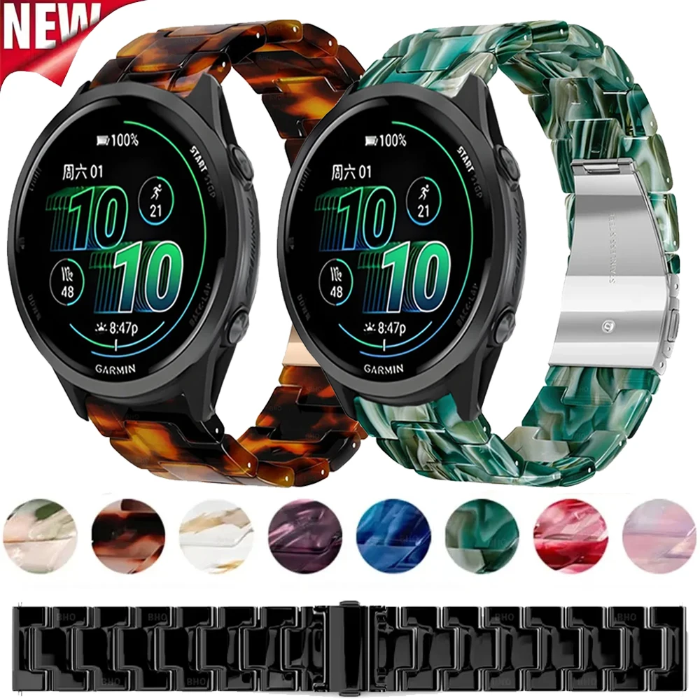 Фото Ремешок из полимерной смолы 20 мм 22 мм для Garmin Forerunner 570 47/42 мм, 970, 965, 55, 165, спортивный браслет для Garmin Active 6, 5, Huawei GT6, 5, 4, 46 мм №1