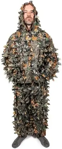 

3D Leafy Ghillie Suit - Over 1,000 Laser-Cut Leaves | Lightweight, Breathable Camouflage for Hunting, Paintball &