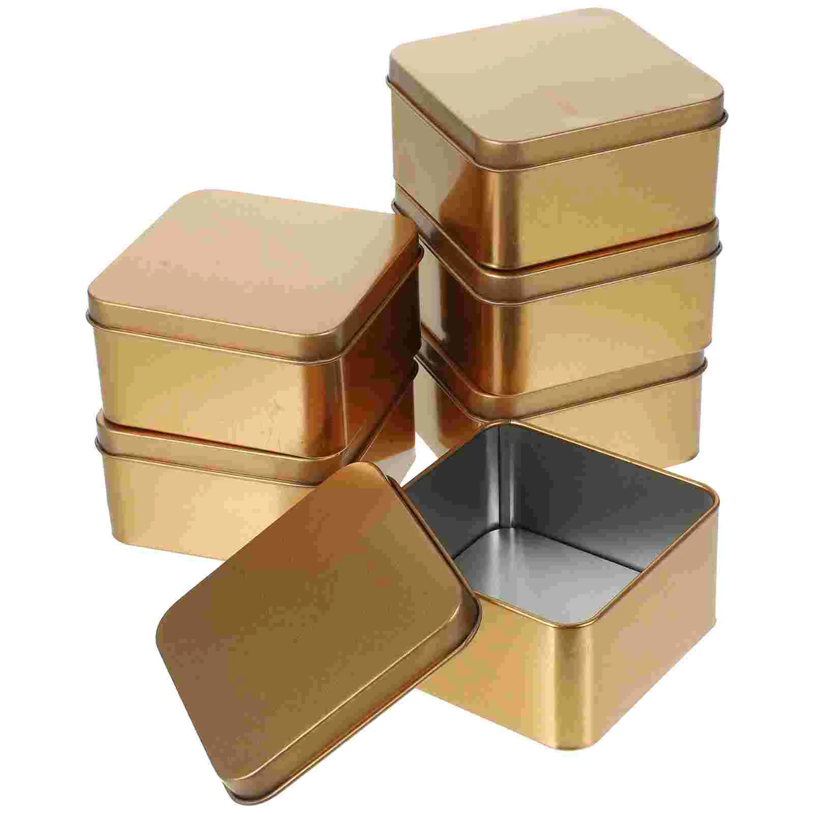 

10Pcs Square Tin Box Metal Tin Box with Lids Tinplate Boxes Portable Box Containers