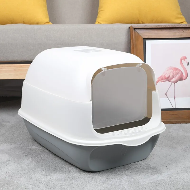 

Fully Enclosed Splash-proof Cat Toilet Kitten Into Cat Feces Pot Enclosed Cat Litter Box Cat Bedpan Cat Toilet
