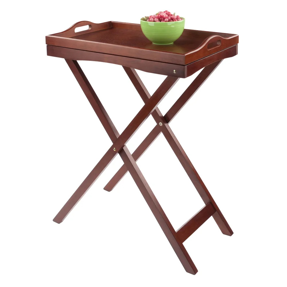 

Wood Devon Butler TV Table with Serving Tray, Walnut Finish