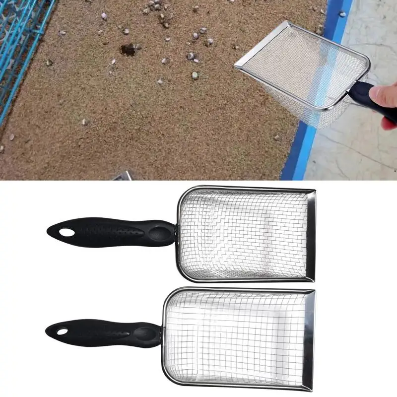 Metal Cat Litter Scoop With Comfort Handle Non-Stick Metal Litter Spatula For Fine Sand Sand Filter Shovel For Litter Box