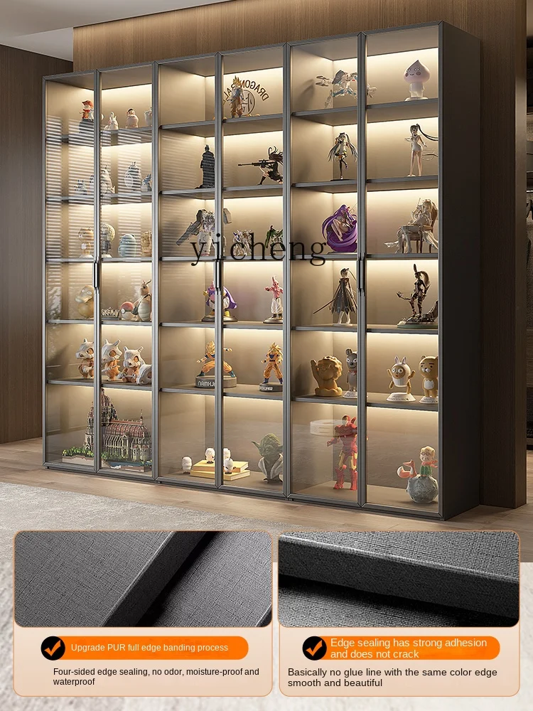 ZC стеклянный дверной шкафчик цельная деревянная конструкция Lego искусственная