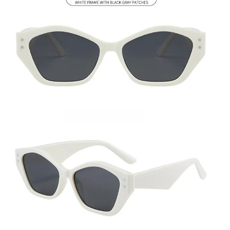 Женские солнцезащитные очки кошачий глаз синие модные унисекс зеркальные