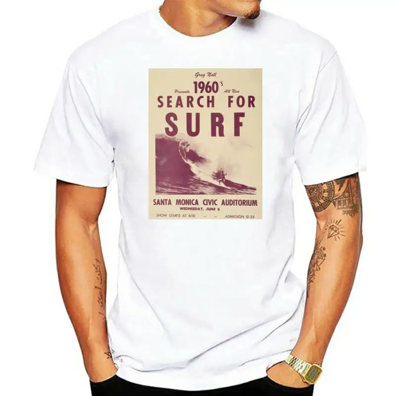

Vintage 60's Surfing Movie Poster Printed on Men's T-Shirt Free Shipping