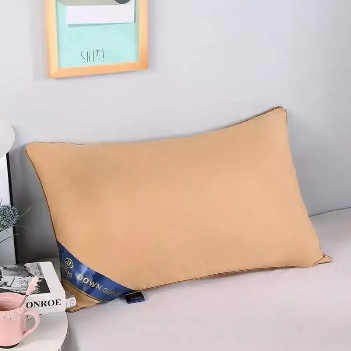 

100%Cotton Solid color high-end pillow Hilton pillow five-star hotel neck protection pillow single fun pillow