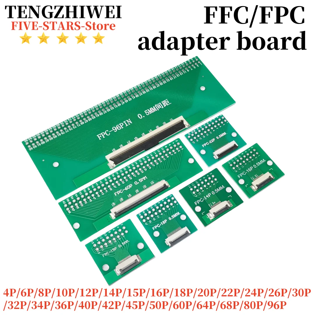 1 шт. плата адаптера FFC/FPC 4P/6P/8P/10P/12P/14P/15P/16P/18P/20P/22P/24P/26P/30P/32P/34P/36P/40P/42P/45P/50P/60P/64P/68P/80P/96P