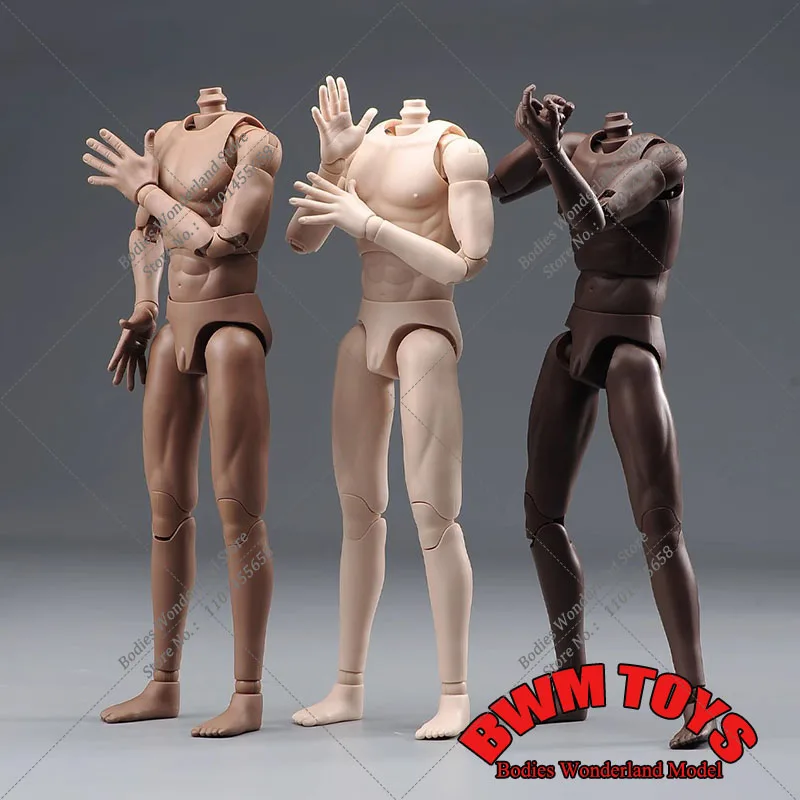 Экшн-фигурки бледно-белые черные кожа 1/6 супер подвижные мужские мышцы гибкое