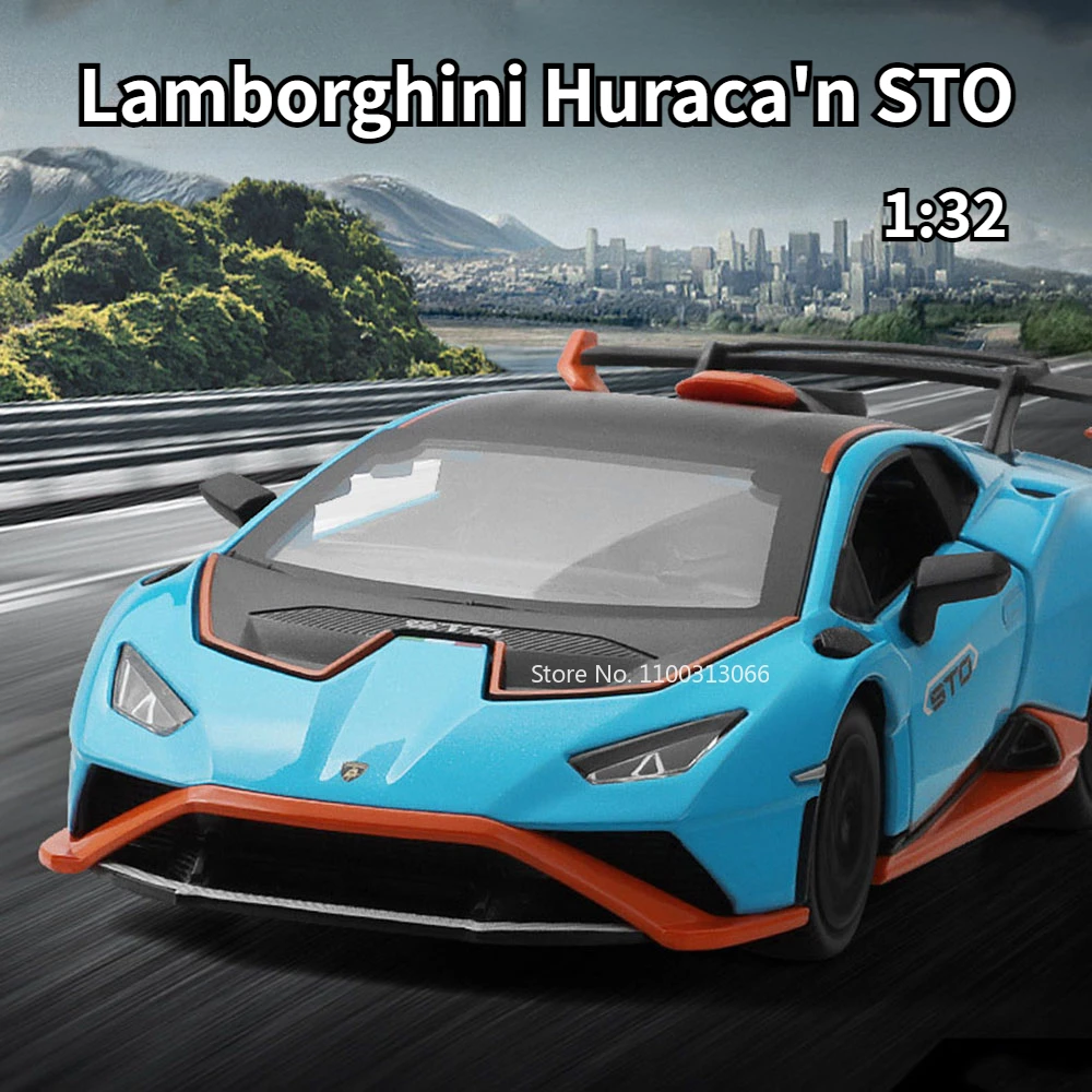 

1:32 Lamborghini Huraca'n STO Alloy Car Model Metal Diecasts Car Toys with Light Sound Super Sport Car for Boy Collectible Gifts