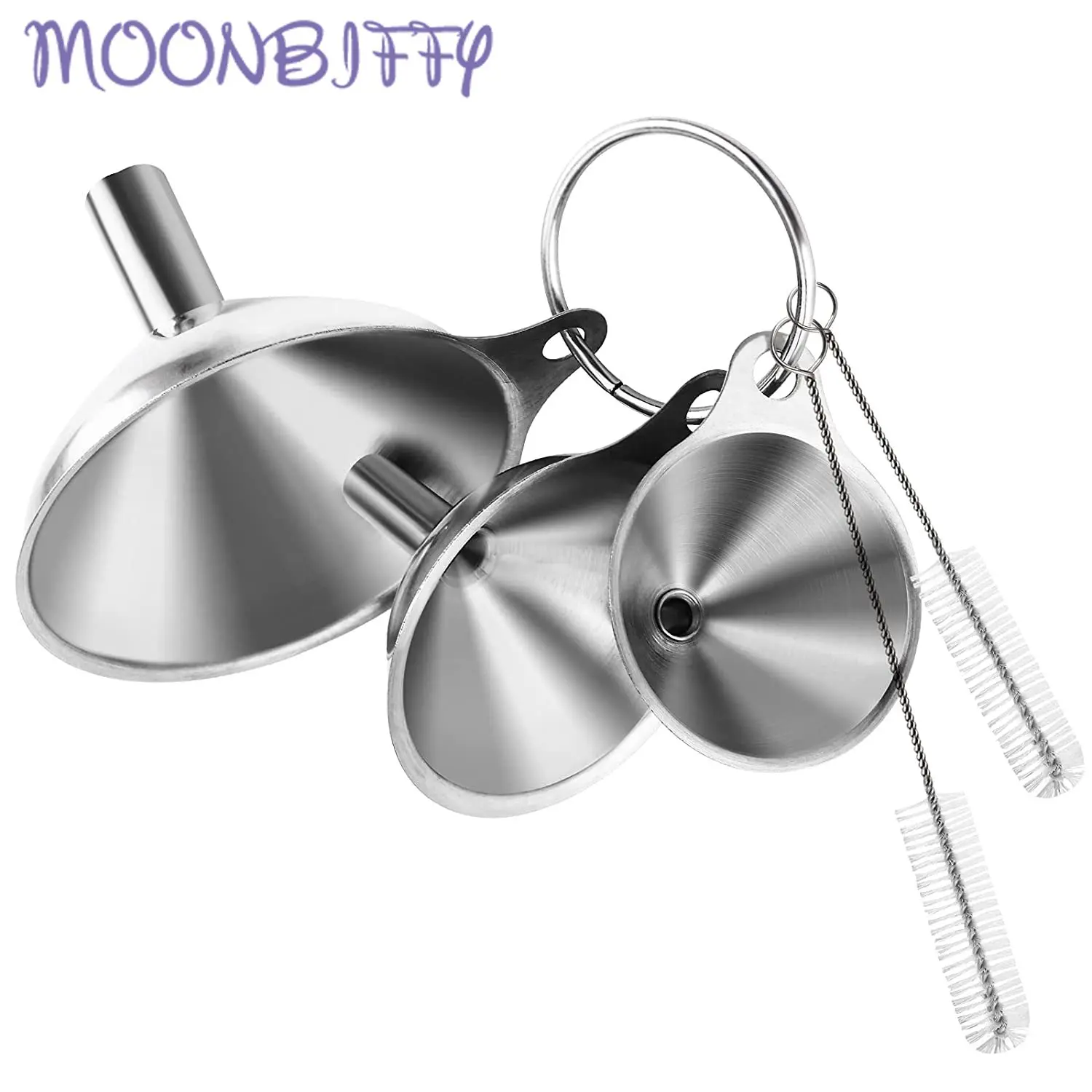 

3PCS Mini Small Mouth Funnel Stainless Steel Filling Hip Flask Beer Liquid Oil Kitchen Gadget Spice Wine Flask Filter Funnel