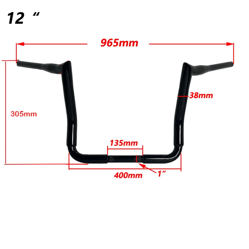 

Вешалка для мотоцикла, руль 38 мм, 12 дюймов, 14 дюймов, 16 дюймов, черная/хромированная, грубово-восточная, высокая ручка для Harley Street Glide 2007-2023