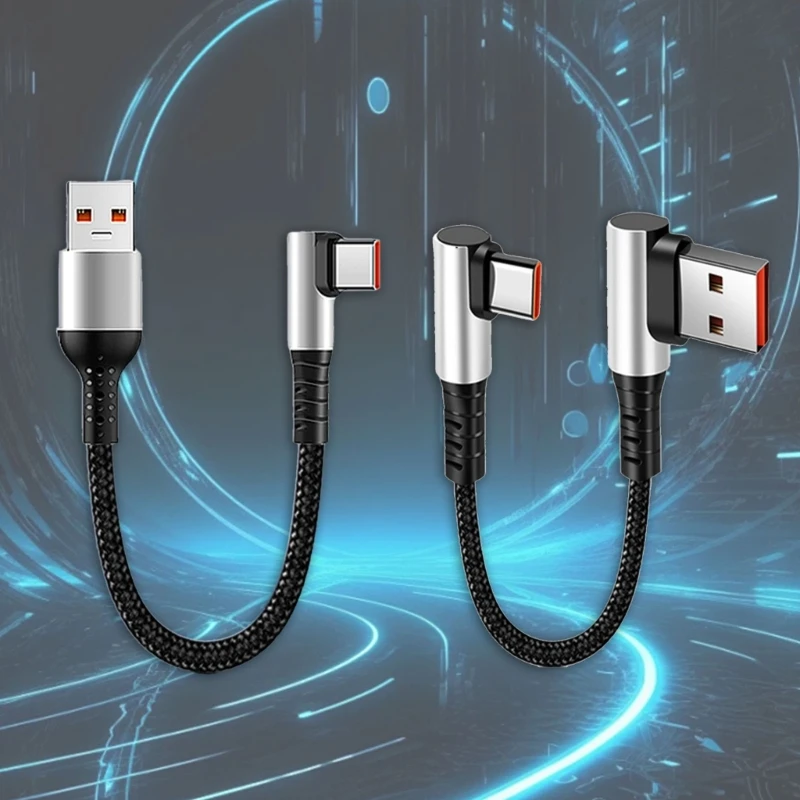 Нейлоновый USB-кабель с углом 90 градусов скорость 480 Мбит/с кабель быстрой зарядки