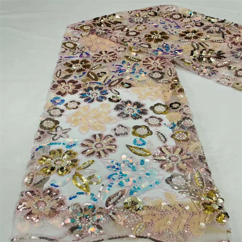 

3D африканская кружевная ткань 2022, высококачественные блестки, французский тюль, нигерийская кружевная ткань, сетчатая кружевная ткань с вышивкой, женское платье