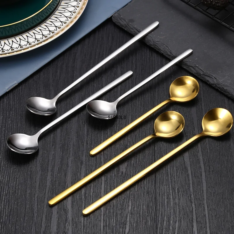 

Net Red Stainless Steel Tableware Small Round Spoon Coffee Dessert Spoon Milk Powder Honey Spoon Stirring Spoon Spoon