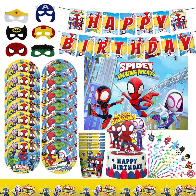 Принадлежности для украшения вечеринки Паук и его удивительные друзья бумажная