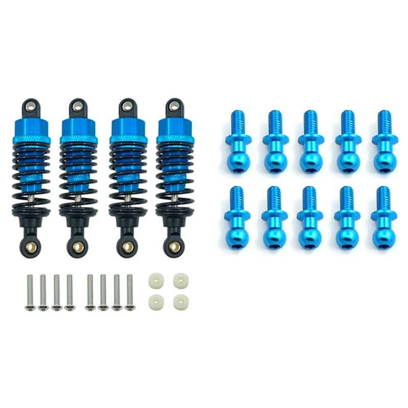

2 Set RC Car Part: 1 Set Aluminum Alloy Shock Absorbers Damper Set & 1 Set M3 Metal Hex Ball Head Screws