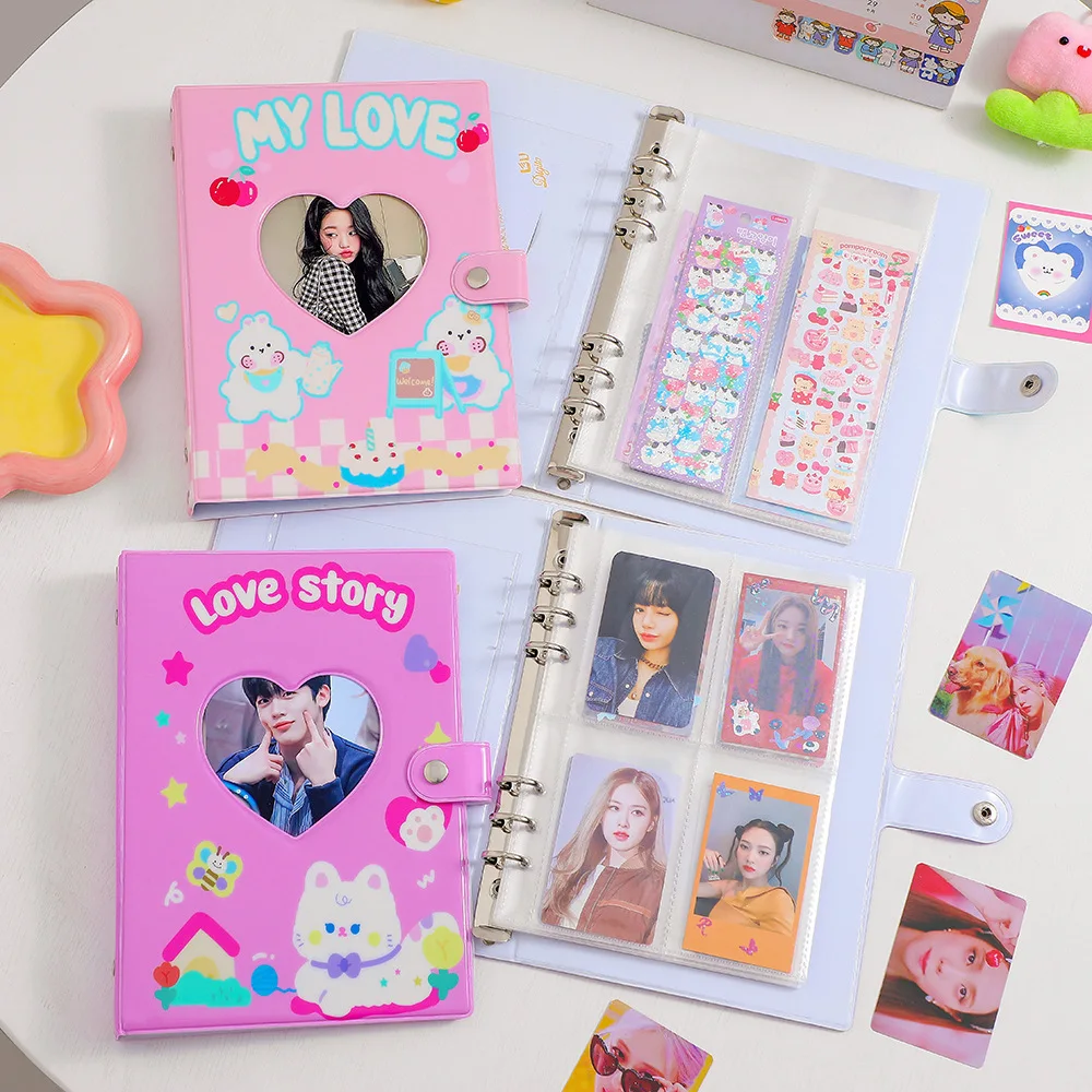 

Heart A5 Kpop Binder Idol Pictures Storage Book Card Holder Chasing Stars Photo Album Photocard Collect Book School Stationery