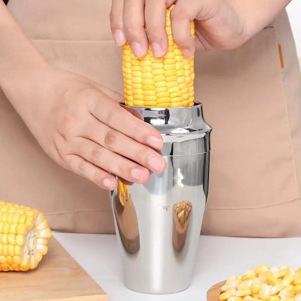 

Easy to Use Corn Cutter Stainless Steel Corn Cutter Peeler Efficient Kitchen Tool for Easy Kernel Collection Cob Stripping Easy