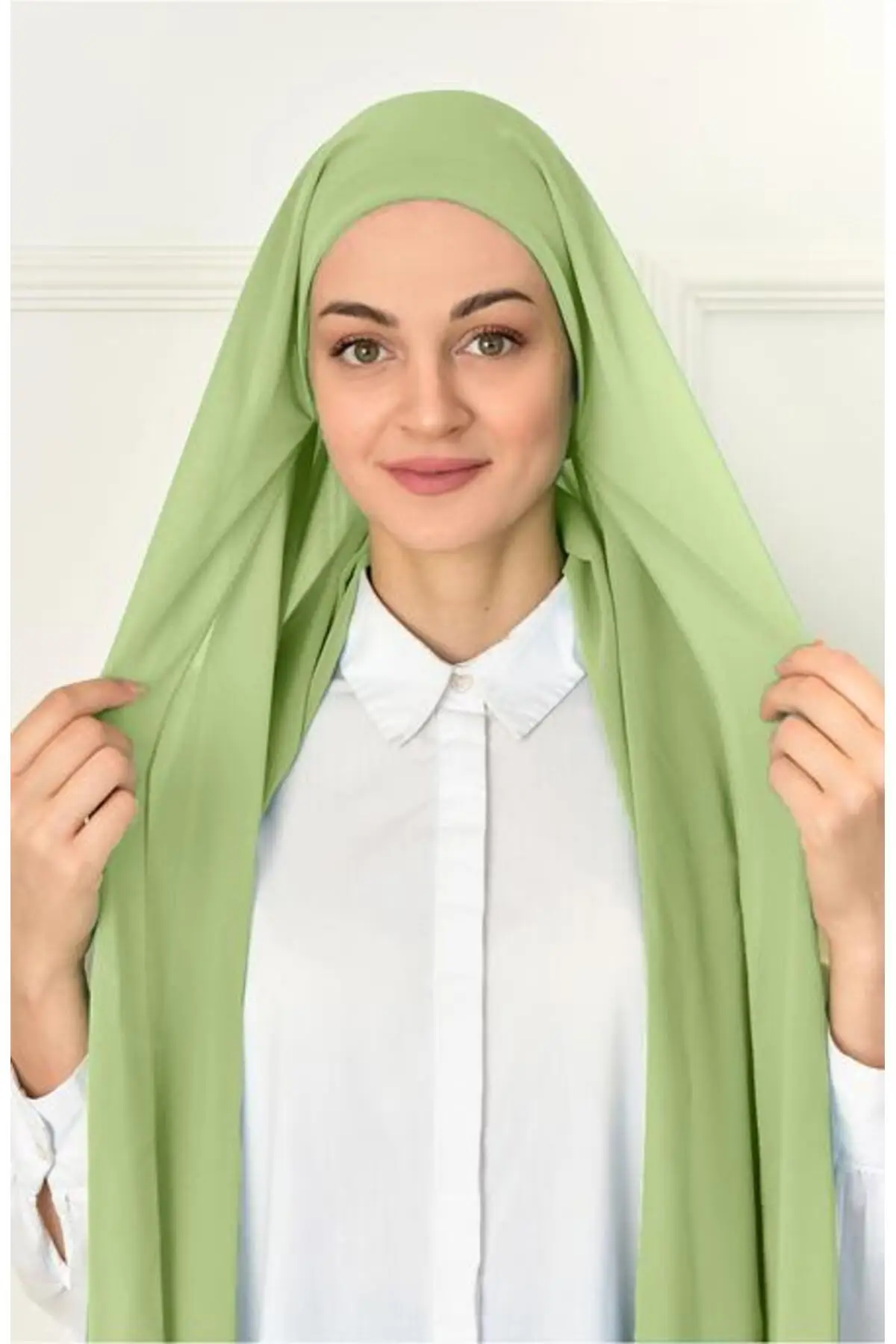

Practical Boneli Chiffon Shawl Desert Flower Green Hijab Bone Beach Clothing