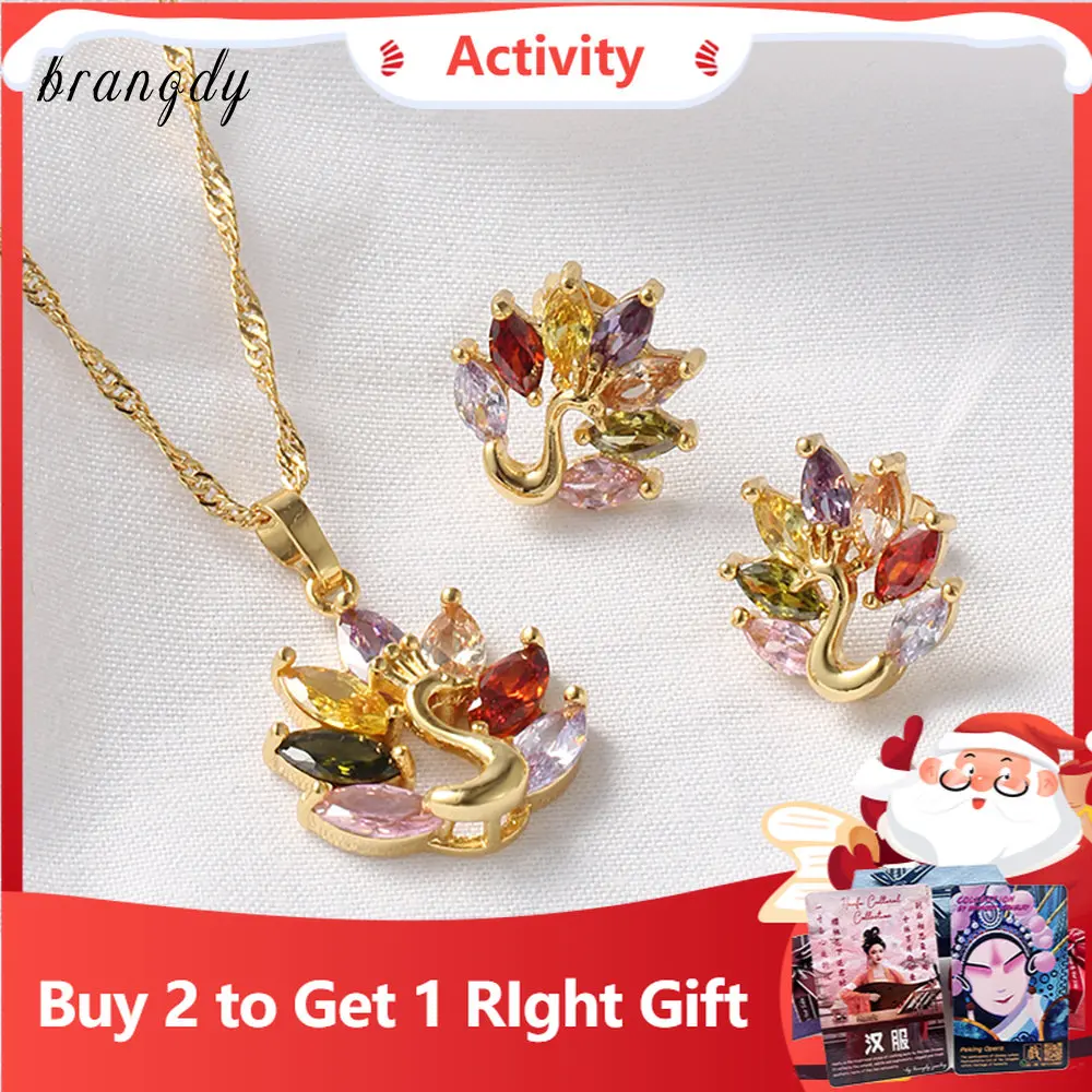 Комплект из колье серёг и кольца покрытого 24-каратным золотом - купить по