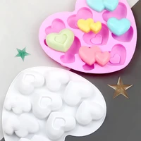 9 cavities 3 different hearts love heart silicone cake molds 3d mousse chocolate fondant cake baking mould kitchen bakeware