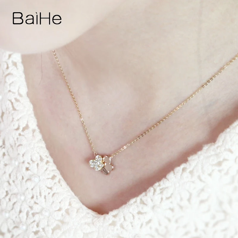 Фото BAIHE однотонное 14K желтое розовое золото, натуральные бриллианты, женское ювелирное изделие, изготовление ювелирных изделий بة السالسبة بة №3