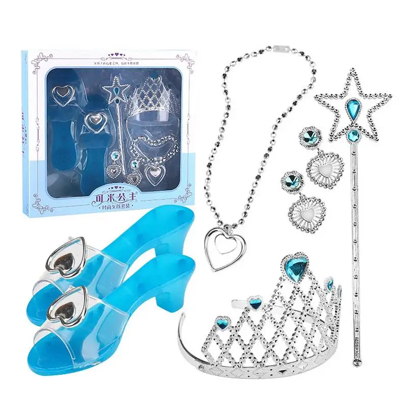 

Princess Dress Up Shoes Princess Dress Up Shoes Set Little Girls Role Play Play Dress Up Shoes Crown Wand Earrings Necklace For